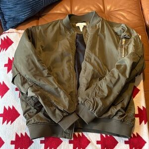H&M Olive Bomber Jacket